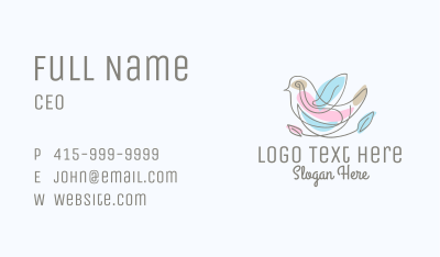 Minimalist Bird Leaves Business Card Image Preview