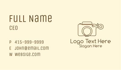 Minimalist Photographer Camera  Business Card Image Preview