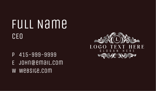 Crest Luxury Ornaments Business Card Design Image Preview