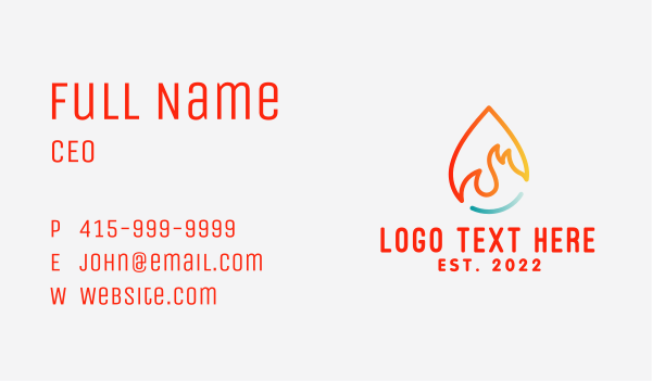 Fire Water Droplet  Business Card Design Image Preview