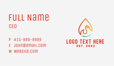 Fire Water Droplet  Business Card Image Preview