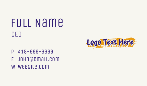 Urban Graffiti Wordmark Business Card Design Image Preview