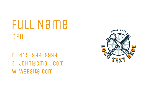 Hammer Chisel Hardware Tools Business Card Design Image Preview