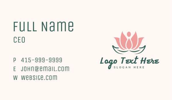 Lotus Blossom Yoga Business Card Design Image Preview