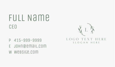 Floral Leaves Watercolor Business Card Image Preview