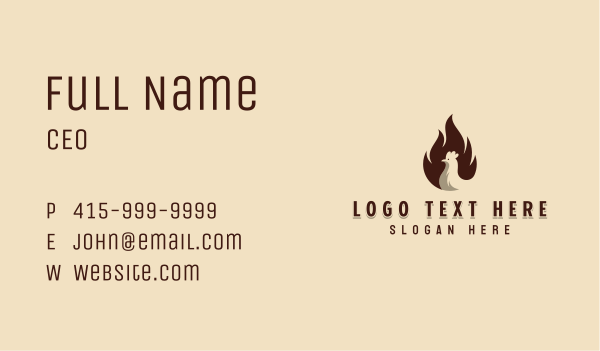 Chicken Flame BBQ Business Card Design Image Preview