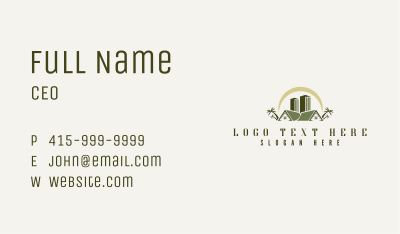 Tropical Building Lodging Business Card Image Preview