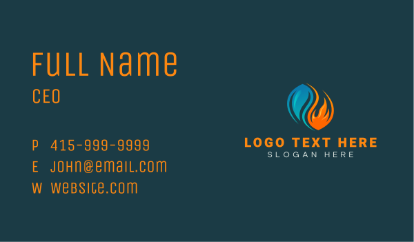 Fire Water Cooling Business Card Design Image Preview