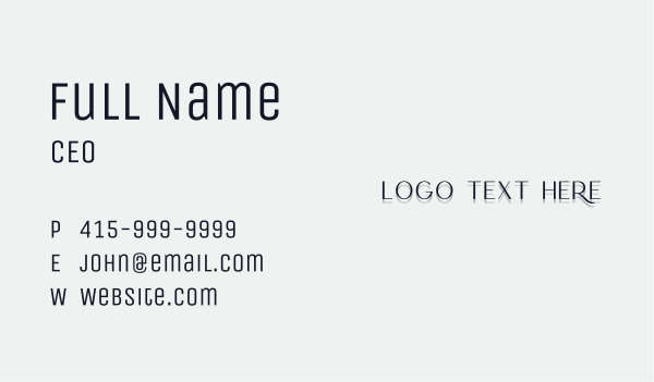 Elegant Black Wordmark Business Card Design Image Preview