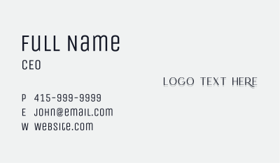 Elegant Black Wordmark Business Card Image Preview