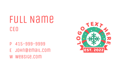 Christmas Wreath Ornament  Business Card Image Preview