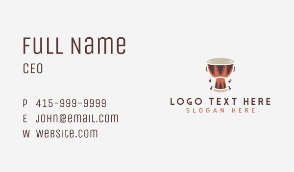 Tribal Drum Instrument Business Card Design Image Preview