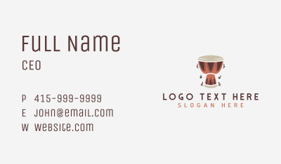 Tribal Drum Instrument Business Card Image Preview
