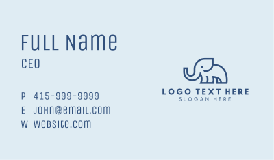 Blue Minimalist Elephant Business Card Image Preview