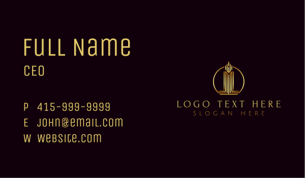 Luxury City Tower Business Card Design Image Preview