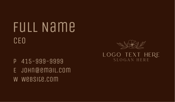 Classic Flower Shop Wordmark Business Card Design Image Preview