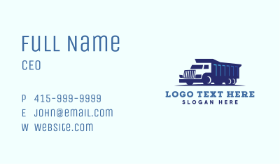 Transport Dump Truck  Business Card Image Preview