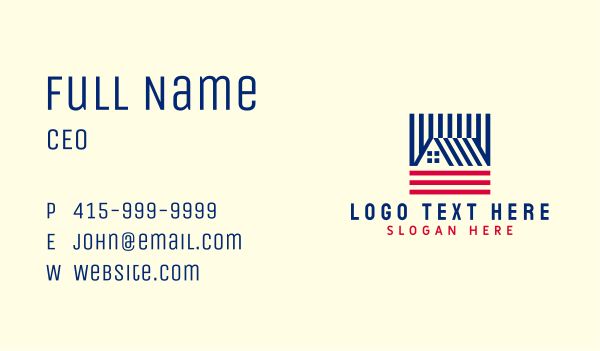 Patriotic Residential House Business Card Design Image Preview