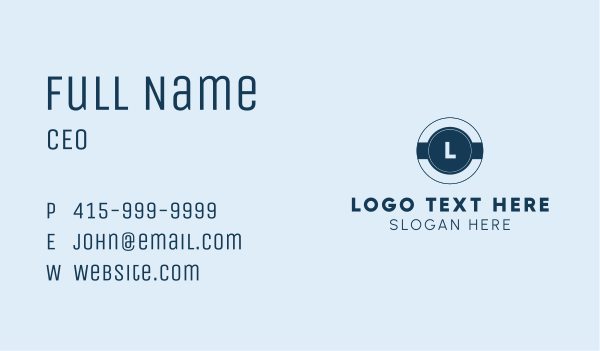 Navy Blue Letter Business Card Design Image Preview