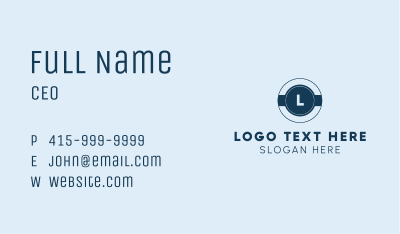 Navy Blue Letter Business Card Image Preview