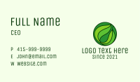 Round Green Leaf Business Card Image Preview