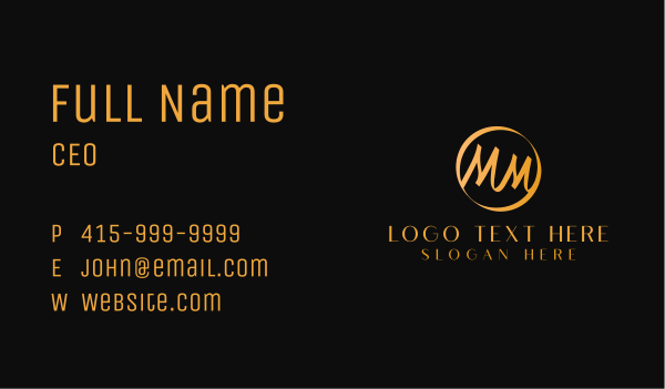 Classy Golden Letter M  Business Card Design Image Preview