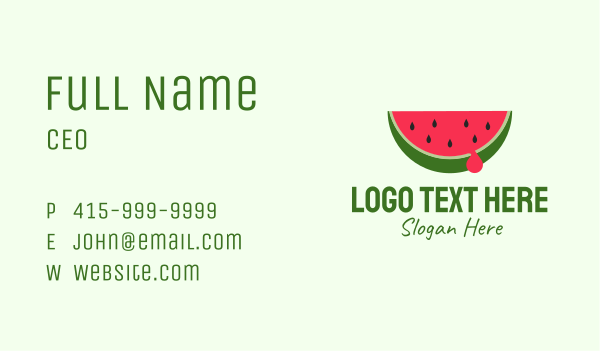 Fresh Watermelon Fruit Business Card Design Image Preview