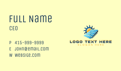 Sun Solar Panel  Business Card Image Preview