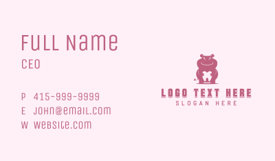 Hippo Dental Tooth Business Card Image Preview