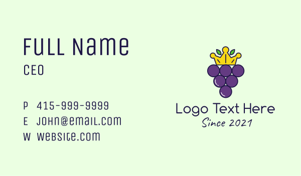 Grapes Crown Business Card Design Image Preview