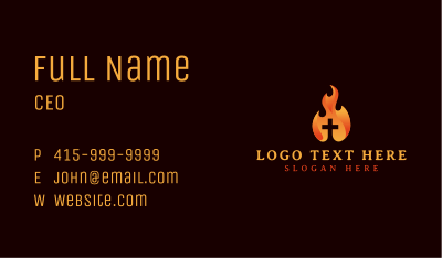Fire Cross Crucifix Business Card Image Preview