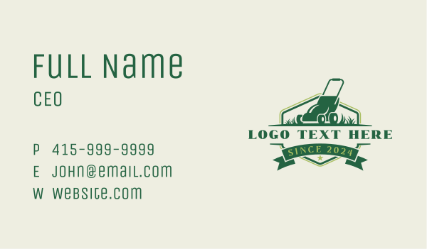 Lawn Mower Grass Cutting Business Card Design Image Preview