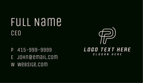 Creative Studio Letter P Business Card Design Image Preview