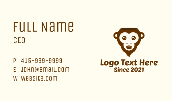 Brown Monkey Coffee Bean Business Card Design Image Preview