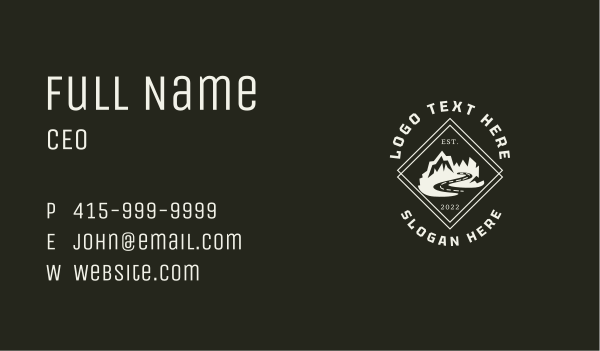 Mountain Hiking Road Trip Business Card Design Image Preview