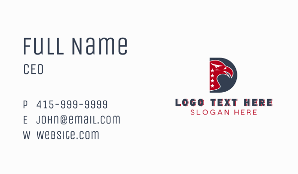 Aviation Eagle Star Letter D Business Card Design Image Preview