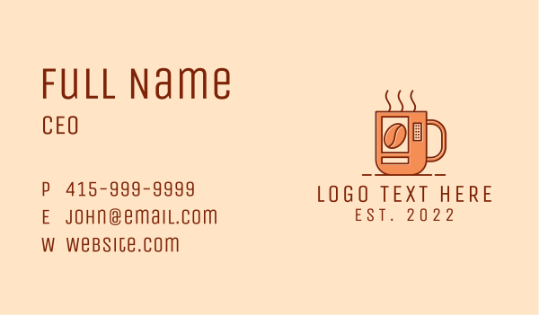 Hot Coffee Vending Machine Business Card Design Image Preview