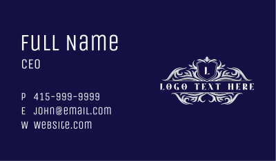 Royal Ornamental Crest Business Card Image Preview