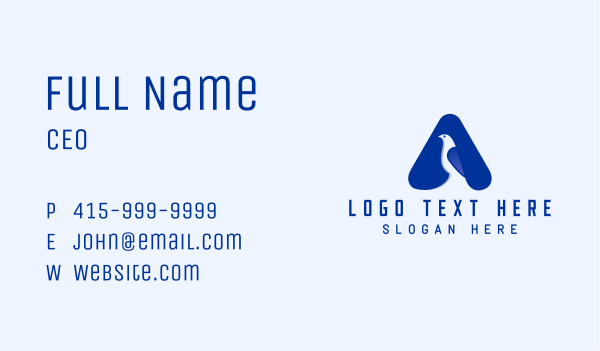 Blue Bird Letter A Business Card Design Image Preview