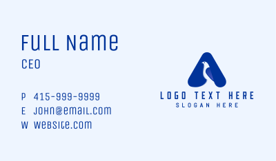 Blue Bird Letter A Business Card Image Preview