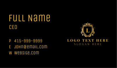 Premium Shield Crest Business Card Image Preview