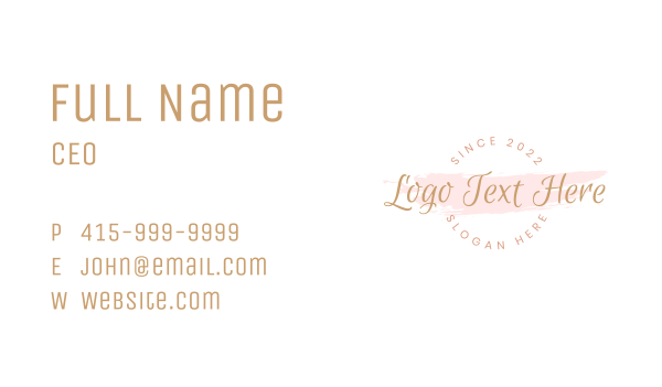 Feminine Watercolor Cursive Business Card Design Image Preview