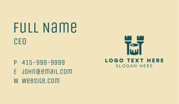 Brush Bucket Painting Business Card Design Image Preview