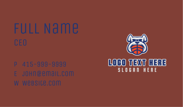 Basketball Bulldog Mascot  Business Card Design Image Preview
