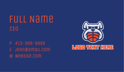 Basketball Bulldog Mascot  Business Card