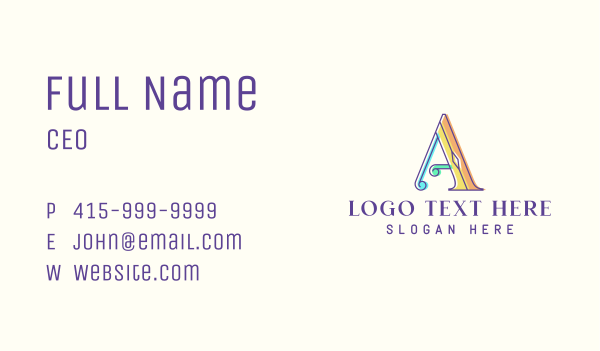 Colorful Agency Letter A Business Card Design Image Preview