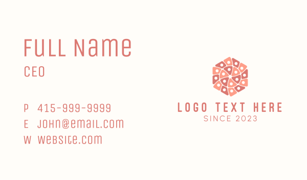 Geometric Hexagon Textile Business Card Design Image Preview