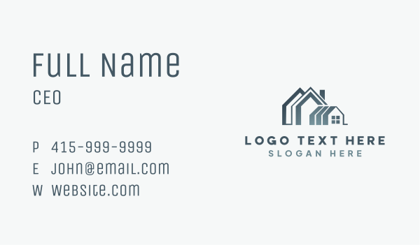 Gradient House Roofing Business Card Design Image Preview
