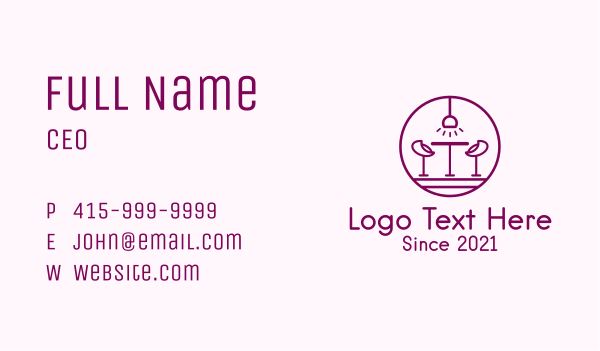 Lounge Bar Outline Business Card Design Image Preview