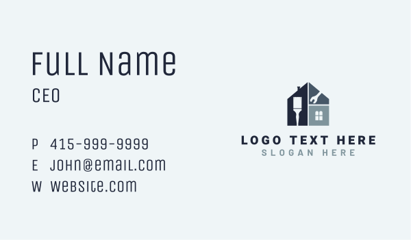 Brush & Wrench Repairman Business Card Design Image Preview